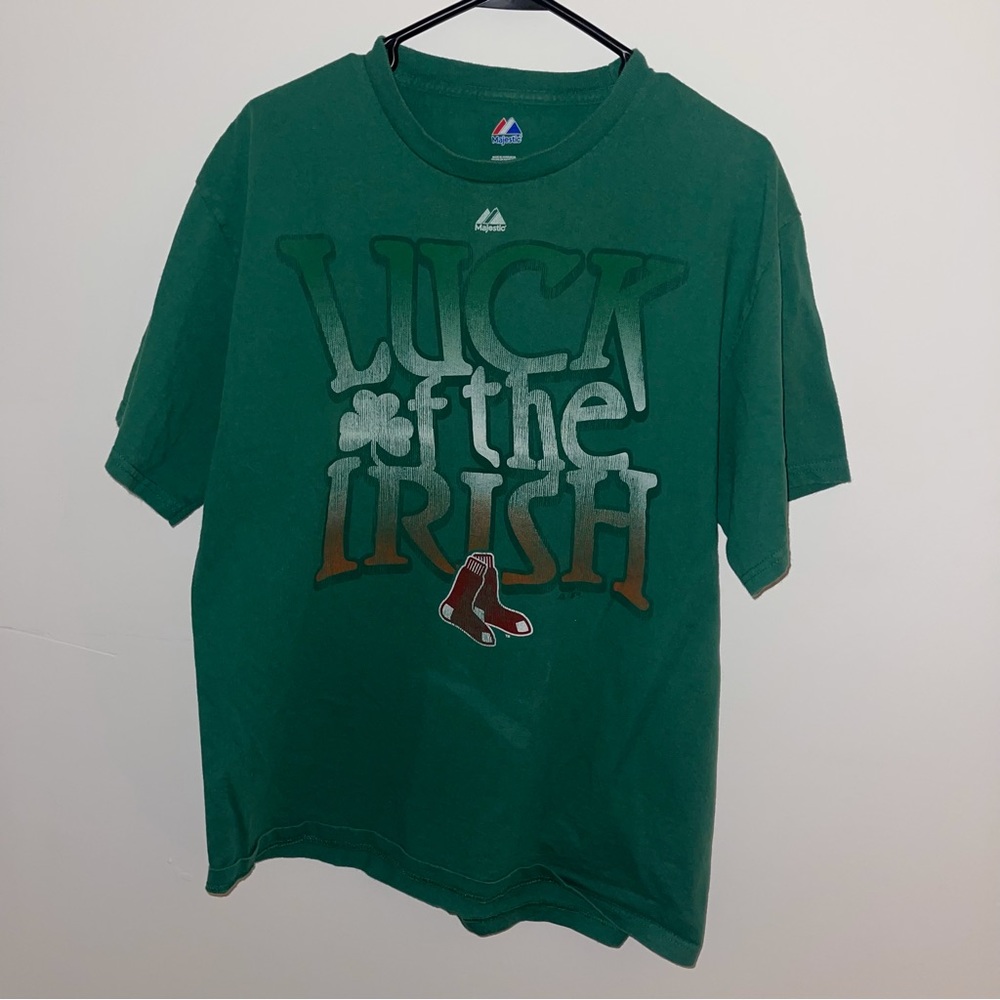 Rare Vintage Boston Red Sox Irish Luck Majestic T-shirt Men’s Sz Large